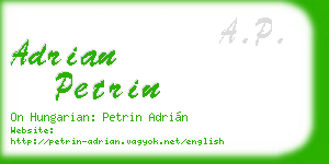 adrian petrin business card